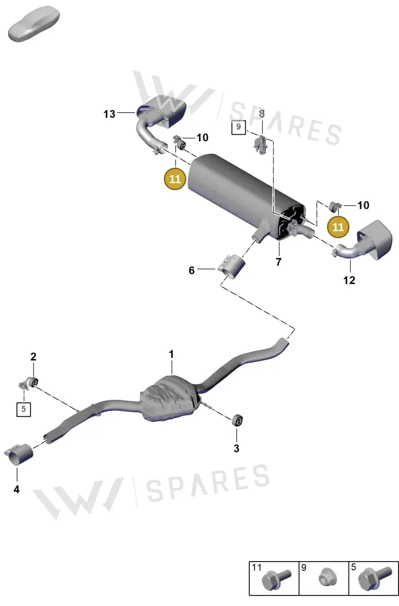 N10642101 — Porsche Cayenne Hybrid Coupe (2023-) diagram p60203000, position 11