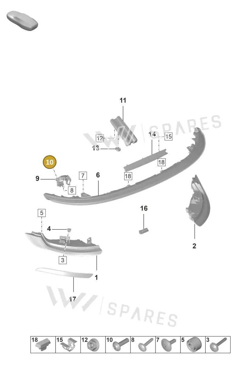 N10644404 — Porsche 992 Carrera 4 GTS (2018-2024) diagram p53905050, position 10