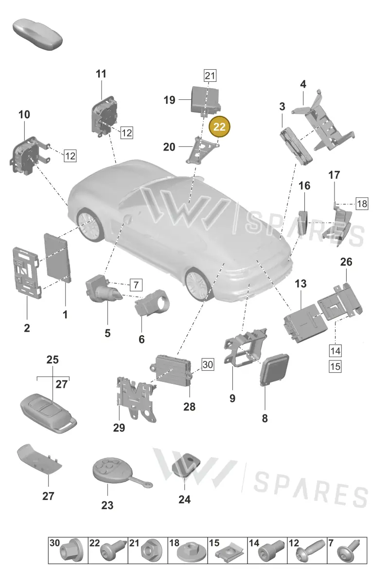 N10650701 — Porsche Panamera 4 Hybrid (2020-2023) diagram p58901004, position 22