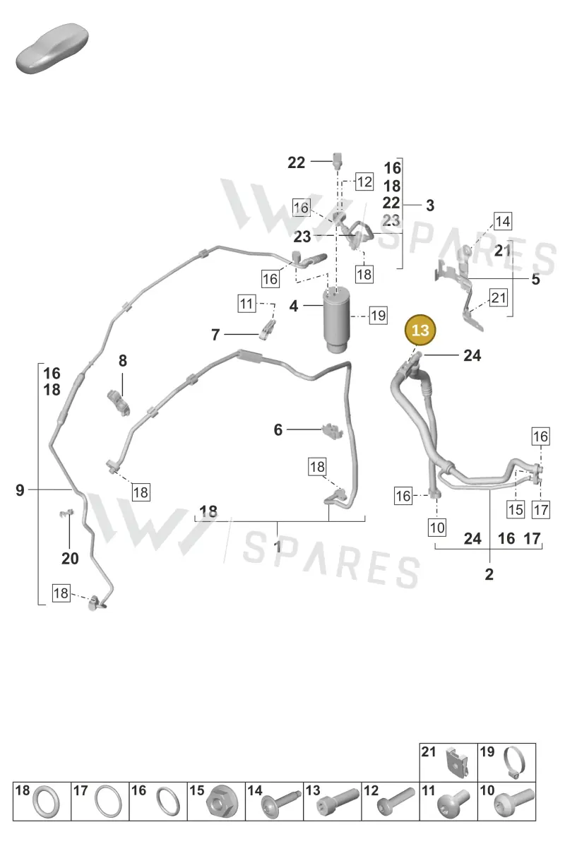 N10653601 — Porsche 992 Carrera Coupe (2024-) diagram p53814700, position 13