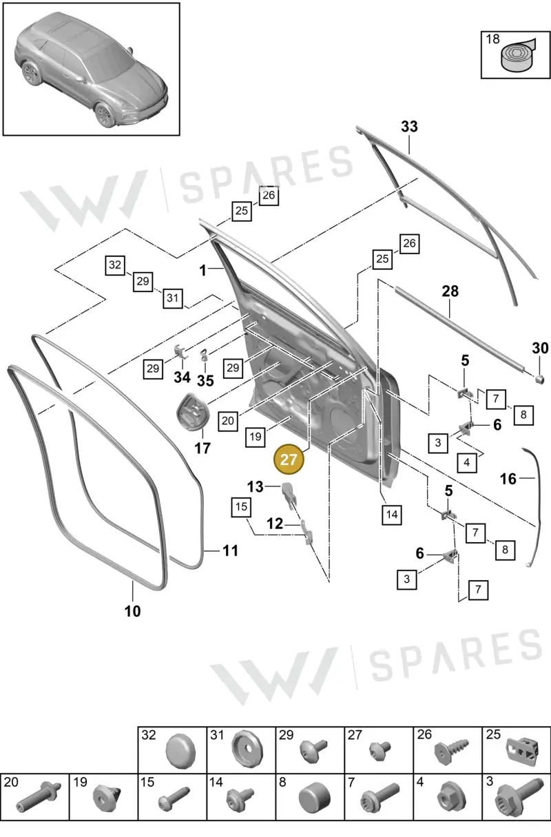 N10653801 — Porsche Cayenne Diesel V6 (2017-2023) diagram p51804000, position 27