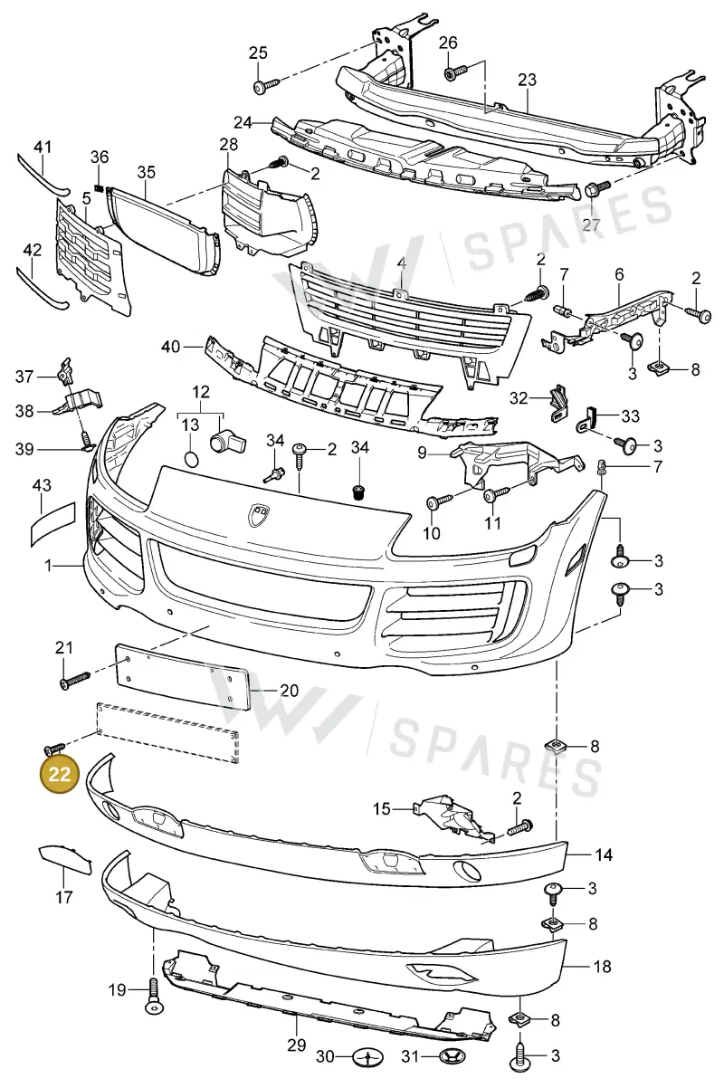 N10656802 — Porsche Cayenne (2007-2010) diagram p31802000, position 22