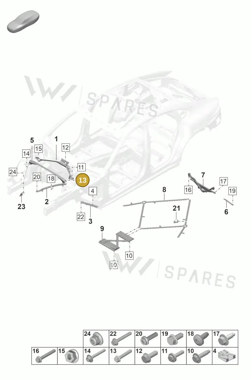 N10664503 — Porsche Panamera 4 Hybrid (2020-2023) diagram p58801150, position 13