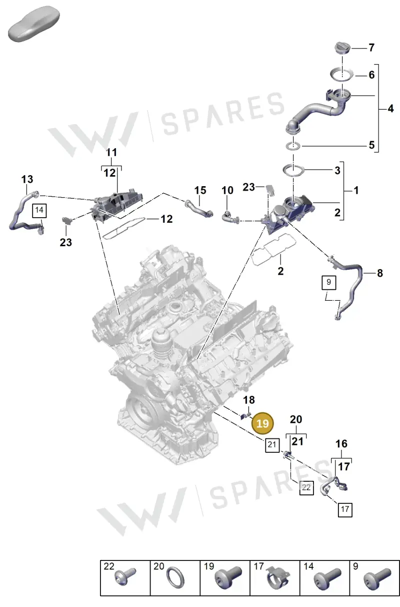N10668401 — Porsche Cayenne Hybrid Coupe (2023-) diagram p60107370, position 19