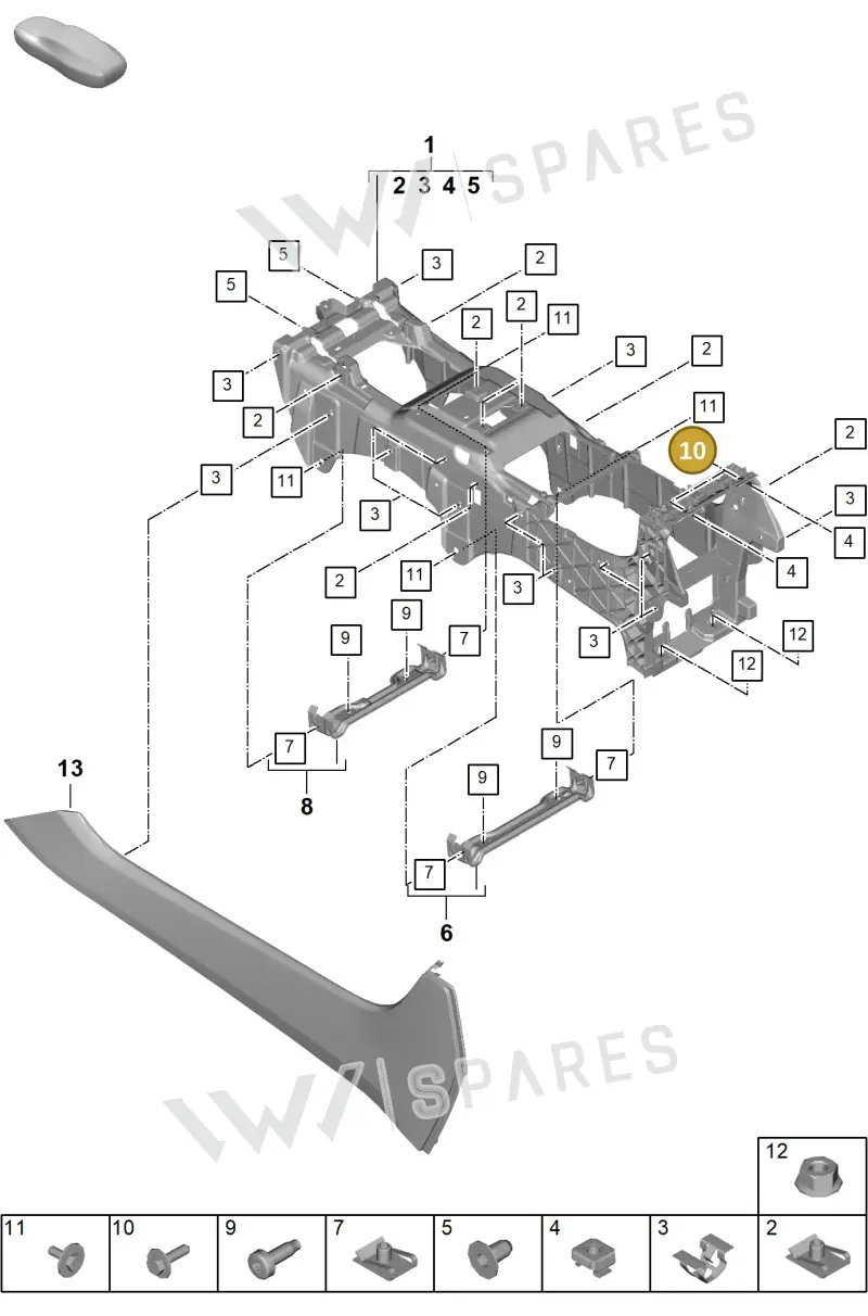 N10671701 — Porsche Cayenne Hybrid Coupe (2023-) diagram p60809200, position 10