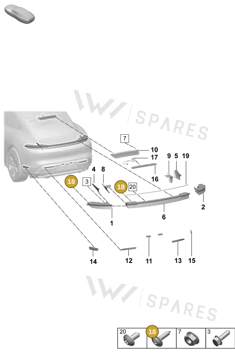 N10679501 — Porsche Taycan Sport Turismo (2023-) diagram p64908400, position 18