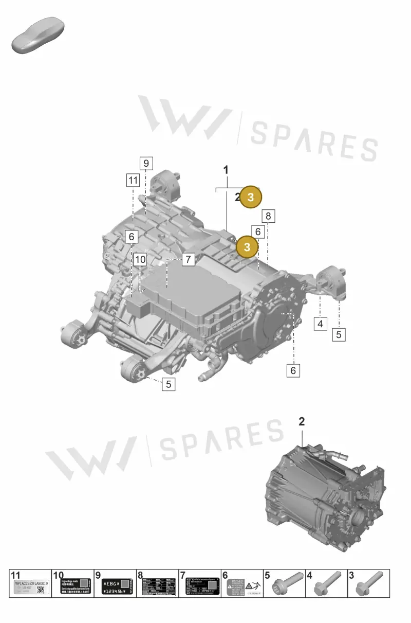 N10687201 — Porsche Taycan Sport Turismo (2019-2024) diagram p56151050, position 3