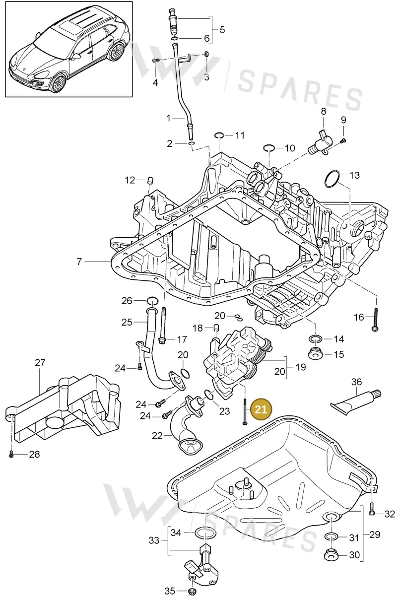 N10698001 — Porsche Cayenne (2010-2018) diagram p37104045, position 21