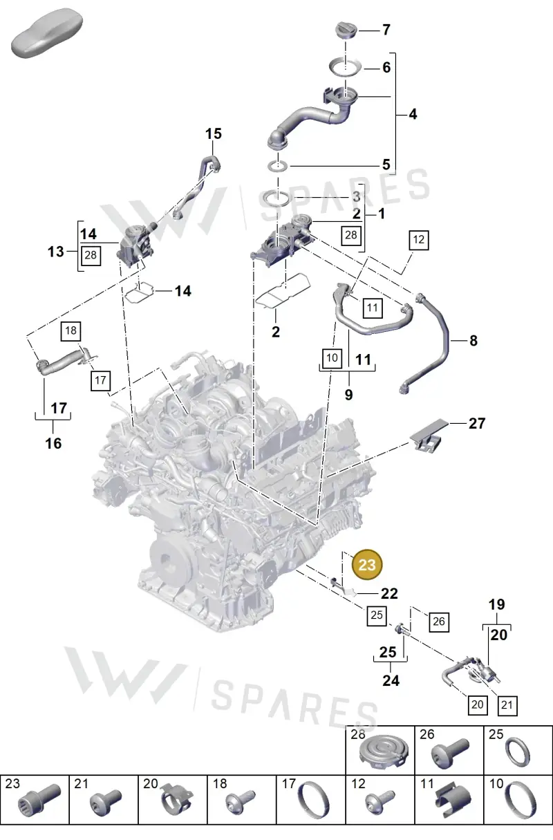 N10698101 — Porsche Cayenne Hybrid Coupe (2023-) diagram p60107360, position 23