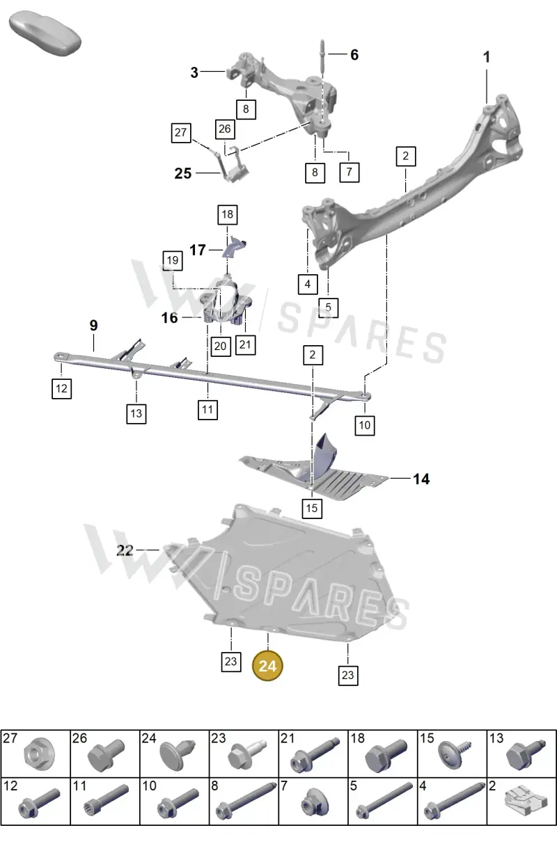 N10700901 — Porsche 992 Carrera Coupe (2024-) diagram p63501000, position 24