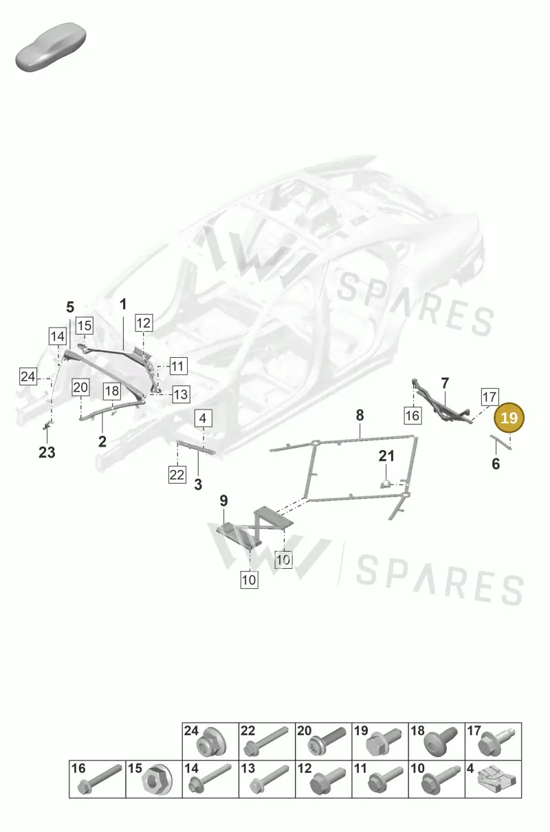N10714101 — Porsche Panamera 4 Hybrid (2020-2023) diagram p58801150, position 19
