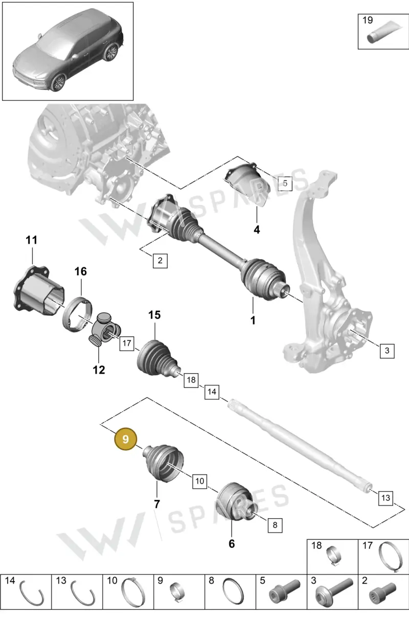 N10728601 — Porsche Cayenne Diesel V6 (2017-2023) diagram p51401030, position 9