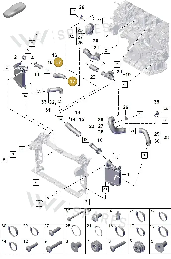 N10734901 — Porsche Cayenne Hybrid Coupe (2023-) diagram p60107220, position 17