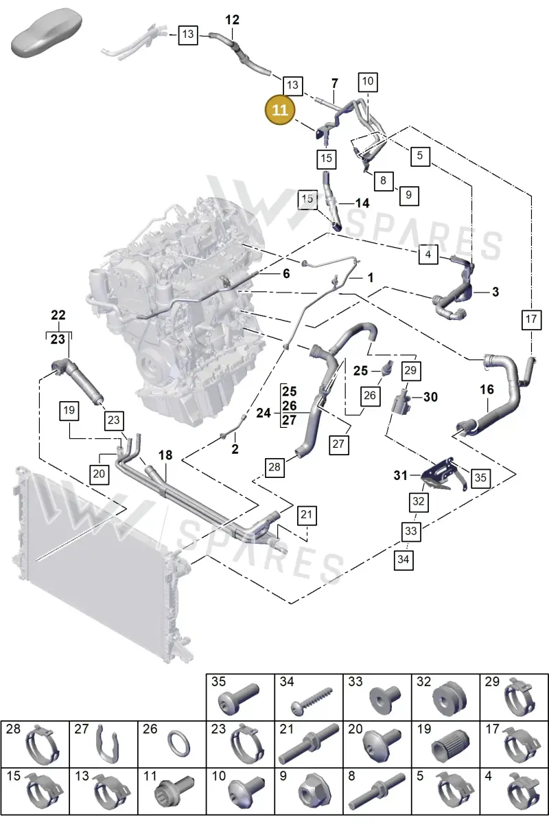 N10736701 — Porsche Cayenne Hybrid Coupe (2023-) diagram p60105300, position 11