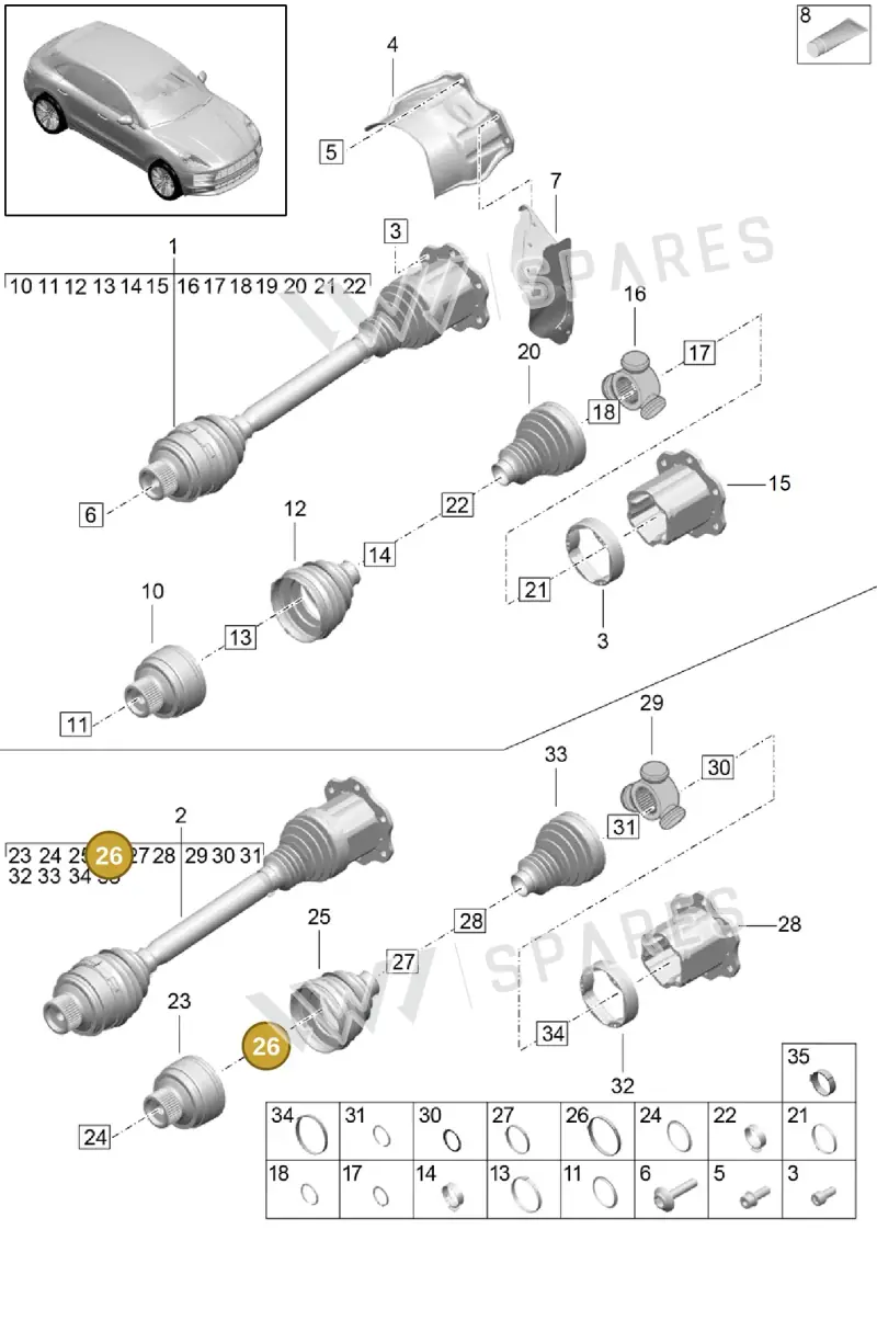 N10740101 — Porsche Macan R4 TFSI (2018-) diagram p52401030, position 26