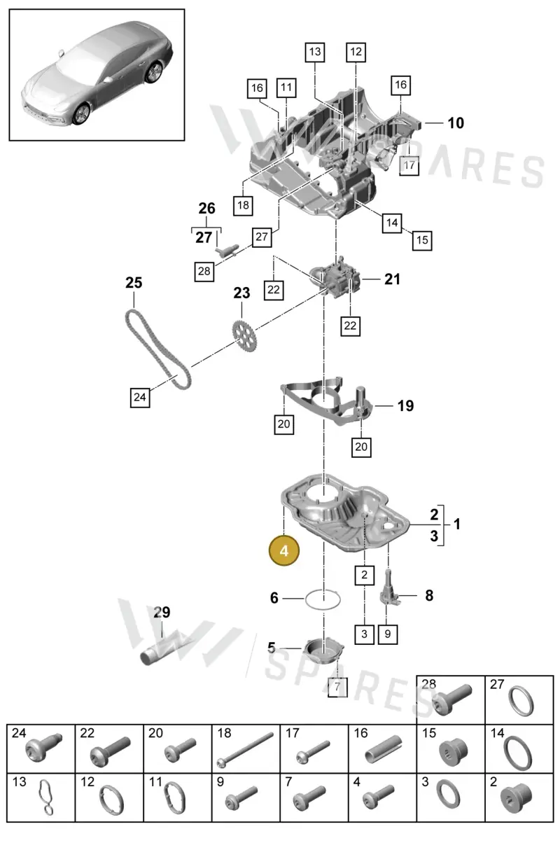 N10745101 — Porsche Panamera 4 Hybrid (2016-2020) diagram p49104030, position 4