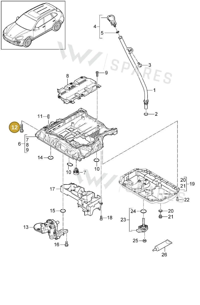 N10750401 — Porsche Cayenne (2010-2018) diagram p37104040, position 12