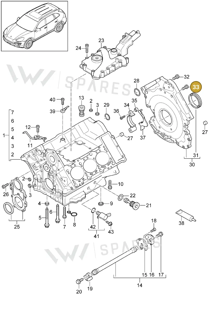 N10750801 — Porsche Cayenne (2010-2018) diagram p37101070, position 33