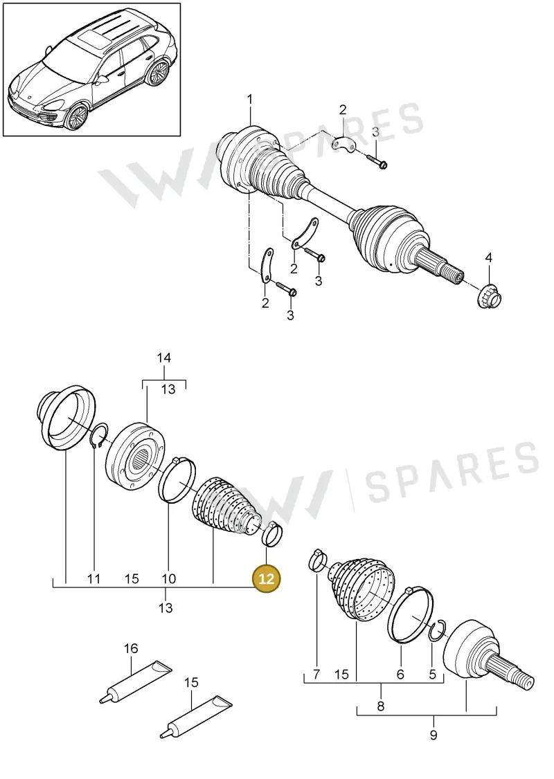 N10753301 — Porsche Cayenne (2010-2018) diagram p37401010, position 12