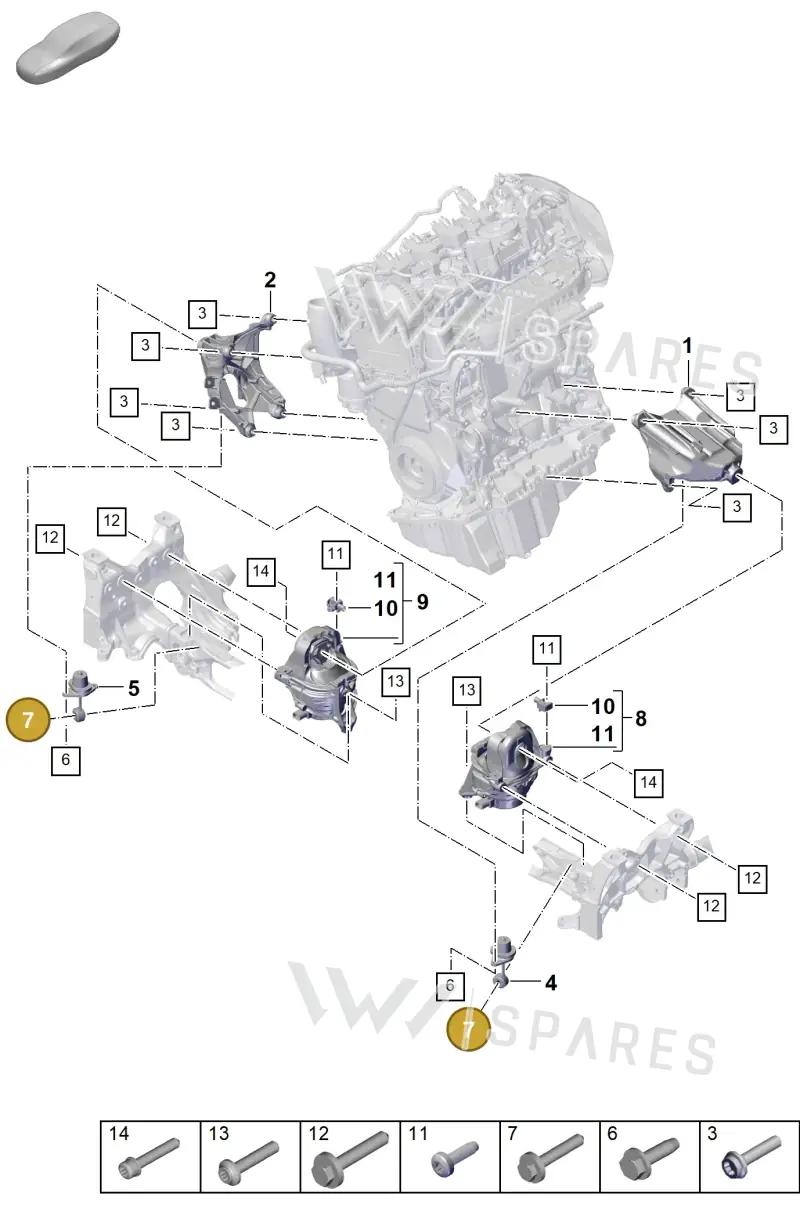 N10780501 — Porsche Cayenne Hybrid Coupe (2023-) diagram p60109000, position 7