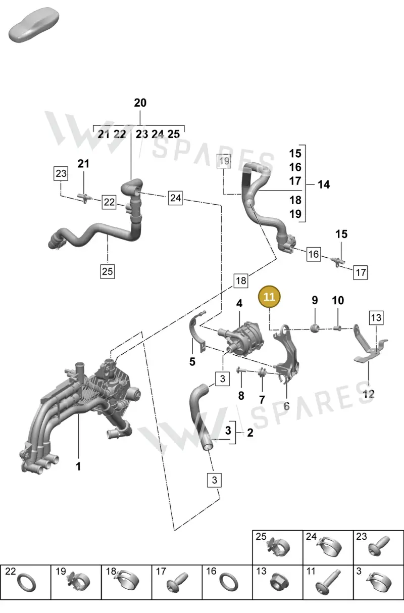 N10785701 — Porsche Macan 4 (2024-) diagram p61155020, position 11
