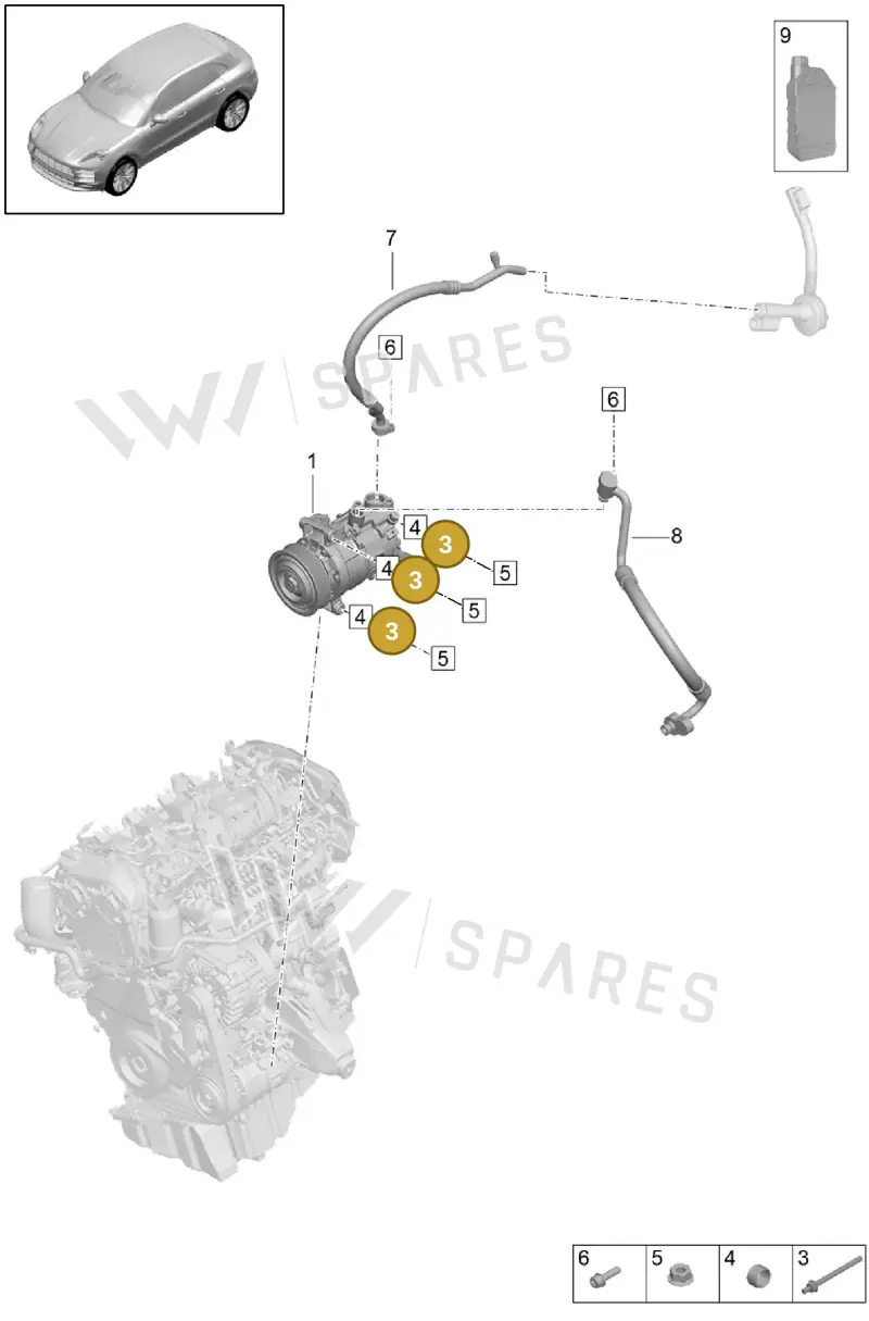 N10797601 — Porsche Macan R4 TFSI (2018-) diagram p52814200, position 3