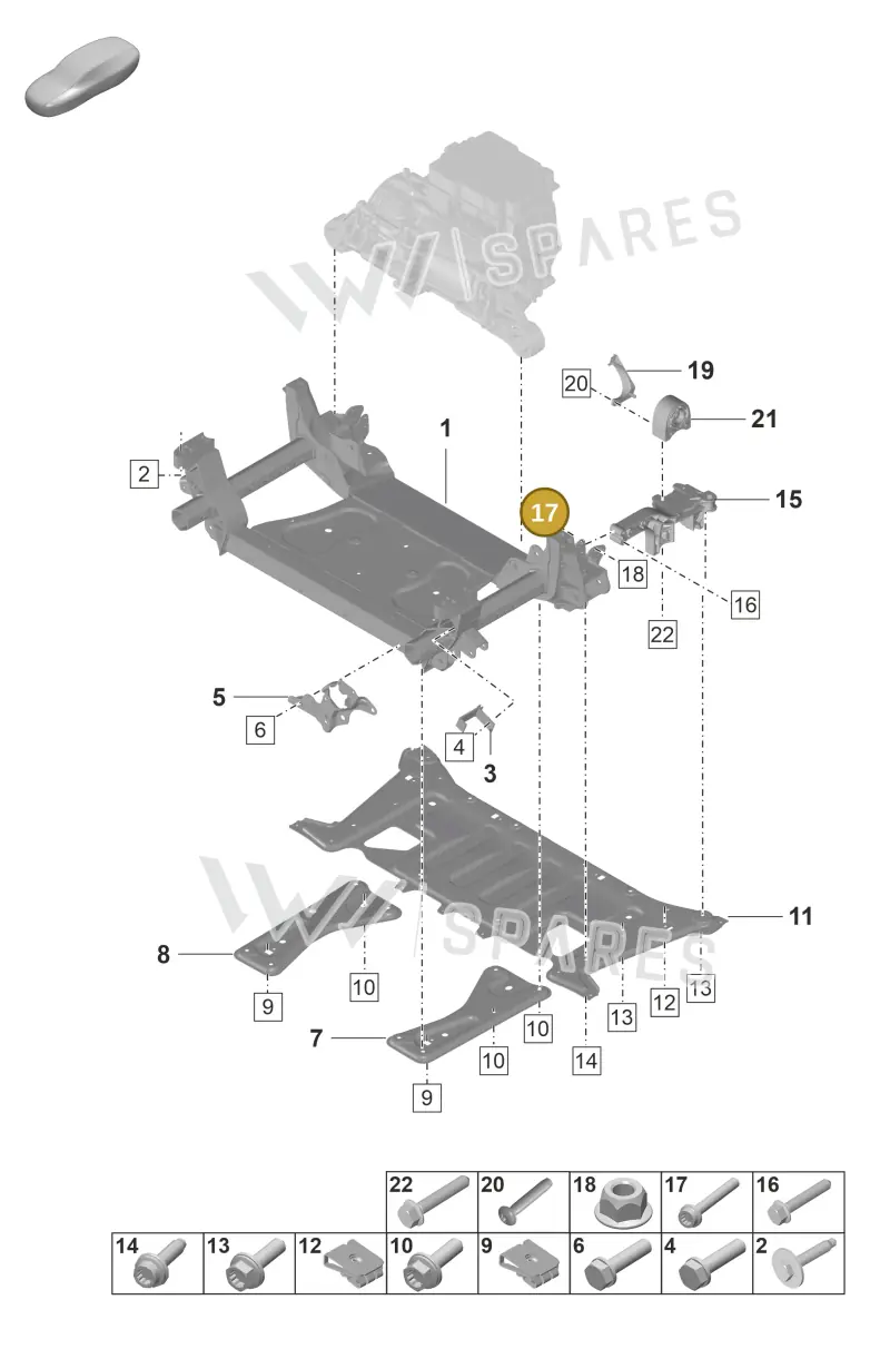 N10831701 — Porsche Taycan Sport Turismo (2019-2024) diagram p56401000, position 17