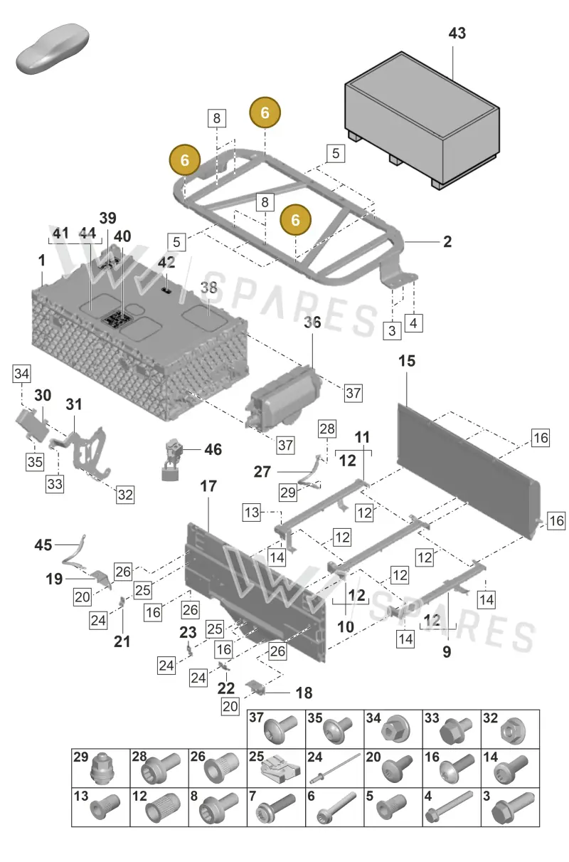 N10831701 — Porsche Panamera 4 Hybrid (2020-2023) diagram p58901040, position 6