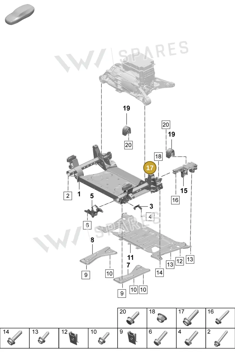 N10831701 — Porsche Taycan Sport Turismo (2023-) diagram p64401000, position 17