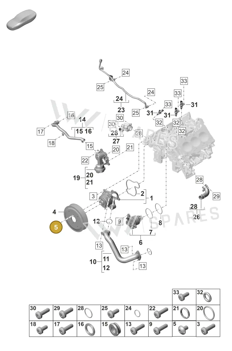 N10832501 — Porsche Panamera 4 Hybrid (2020-2023) diagram p58105010, position 5