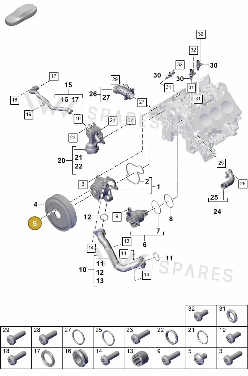 N10832501 — Porsche Cayenne Hybrid Coupe (2023-) diagram p60105010, position 5