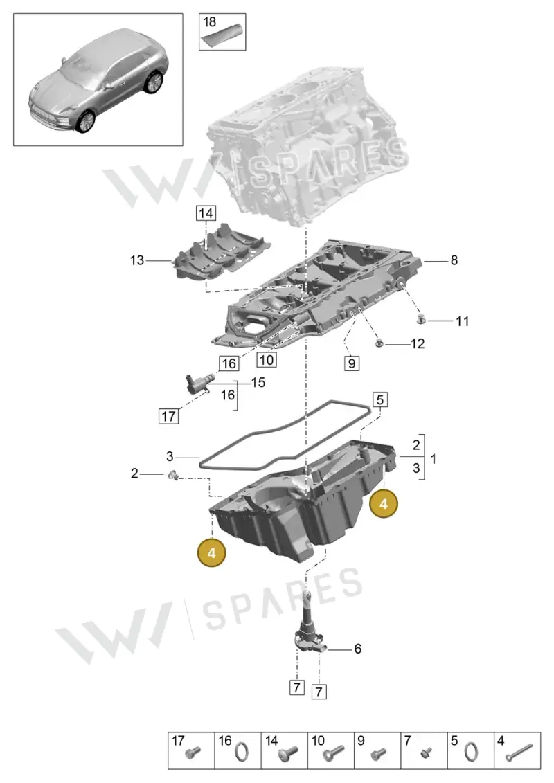 N10839701 — Porsche Macan R4 TFSI (2018-) diagram p52000105, position 4