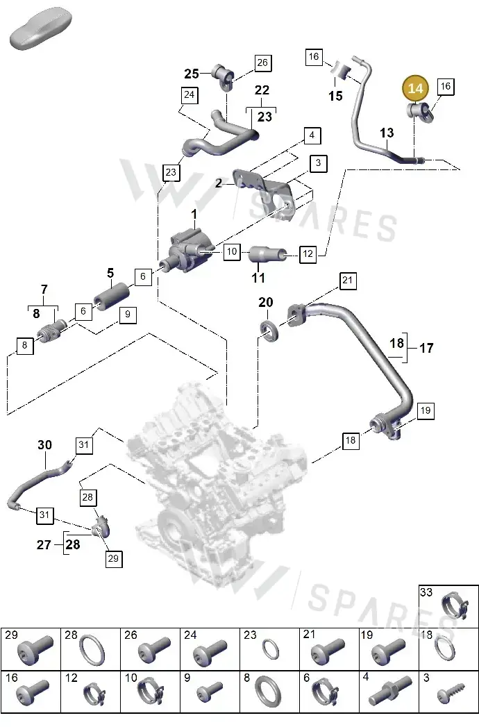 N10845201 — Porsche Cayenne Hybrid Coupe (2023-) diagram p60105055, position 14
