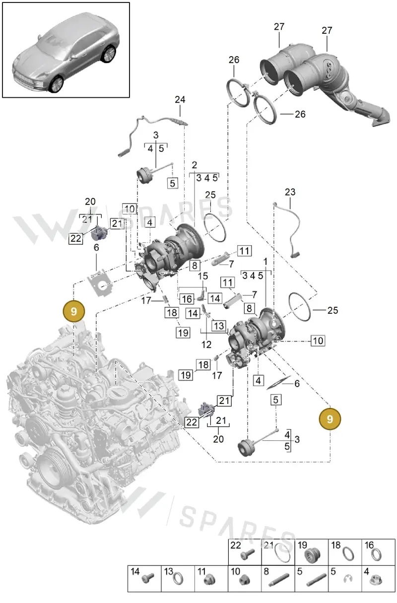 N10846501 — Porsche Macan R4 TFSI (2018-) diagram p52000046, position 9