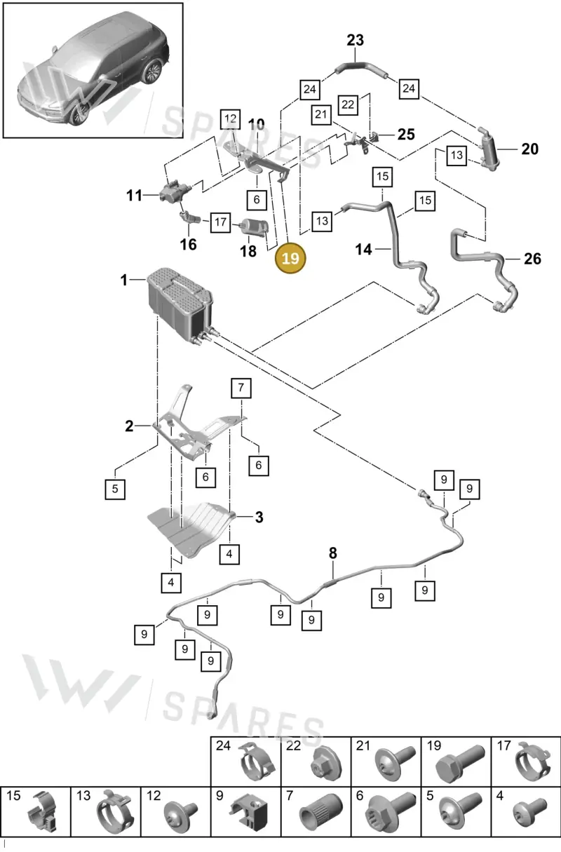 N90071102 — Porsche Cayenne Diesel V6 (2017-2023) diagram p51201060, position 19