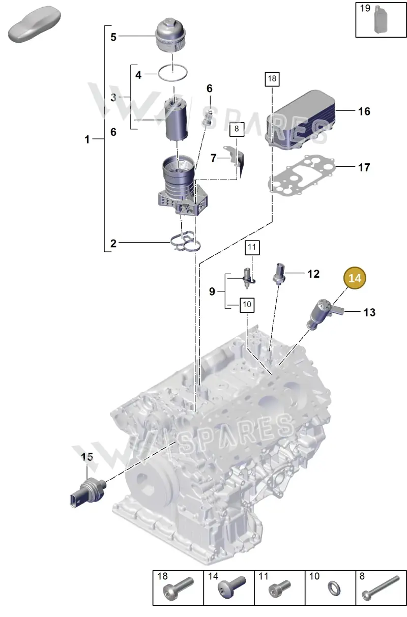 N90071102 — Porsche Cayenne Hybrid Coupe (2023-) diagram p60104230, position 14