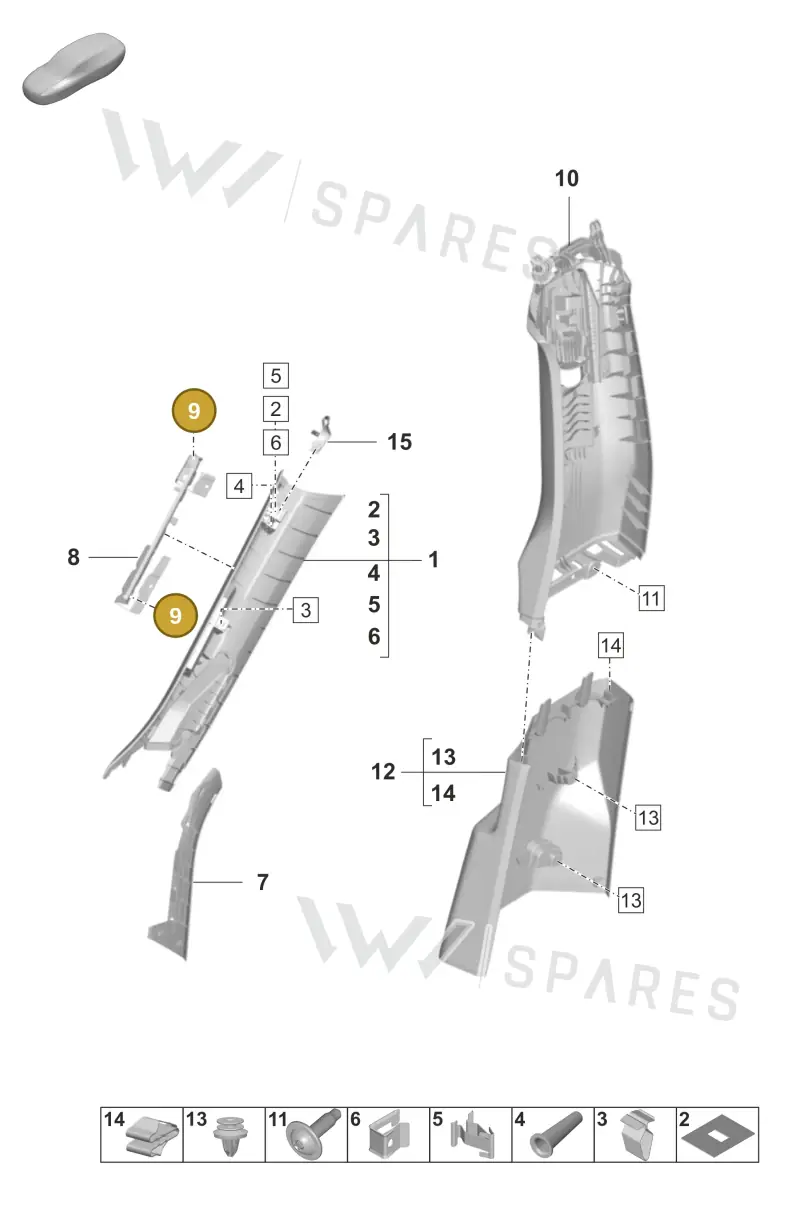 N90097802 — Porsche Taycan Sport Turismo (2023-) diagram p56807200, position 9
