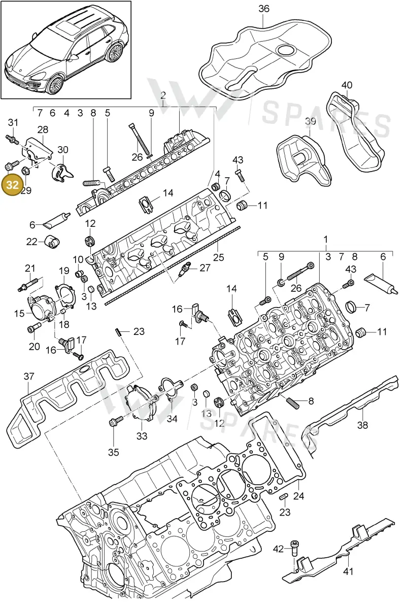 N90245209 — Porsche Cayenne (2010-2018) diagram p37103015, position 32