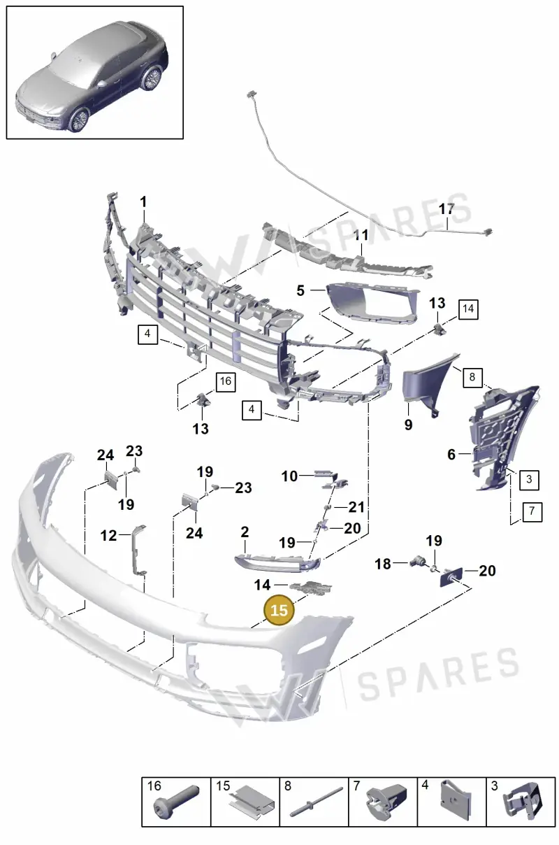 N90245502 — Porsche Cayenne Diesel V6 (2017-2023) diagram p51802065, position 15