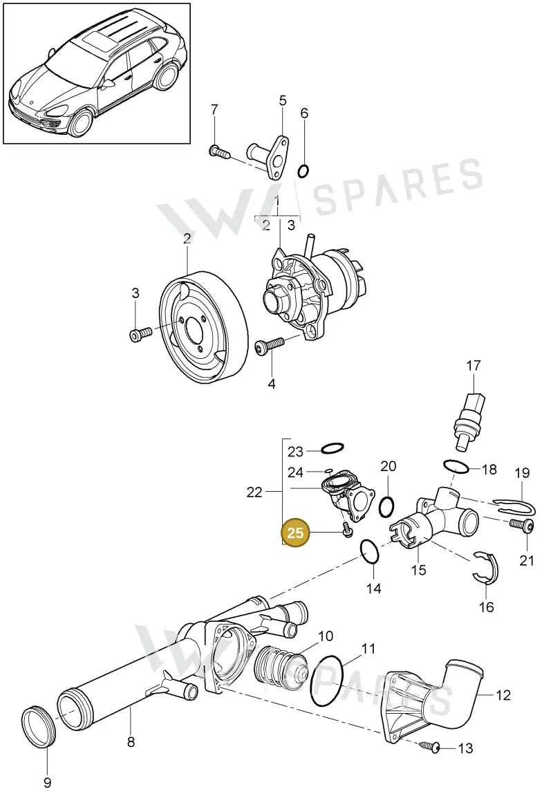 N90292903 — Porsche Cayenne (2010-2018) diagram p37105005, position 25