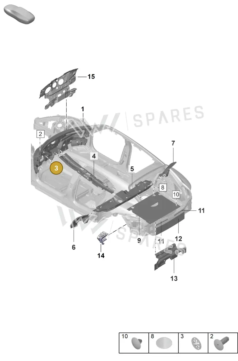 N90335004 — Porsche Taycan Sport Turismo (2023-) diagram p56807445, position 3