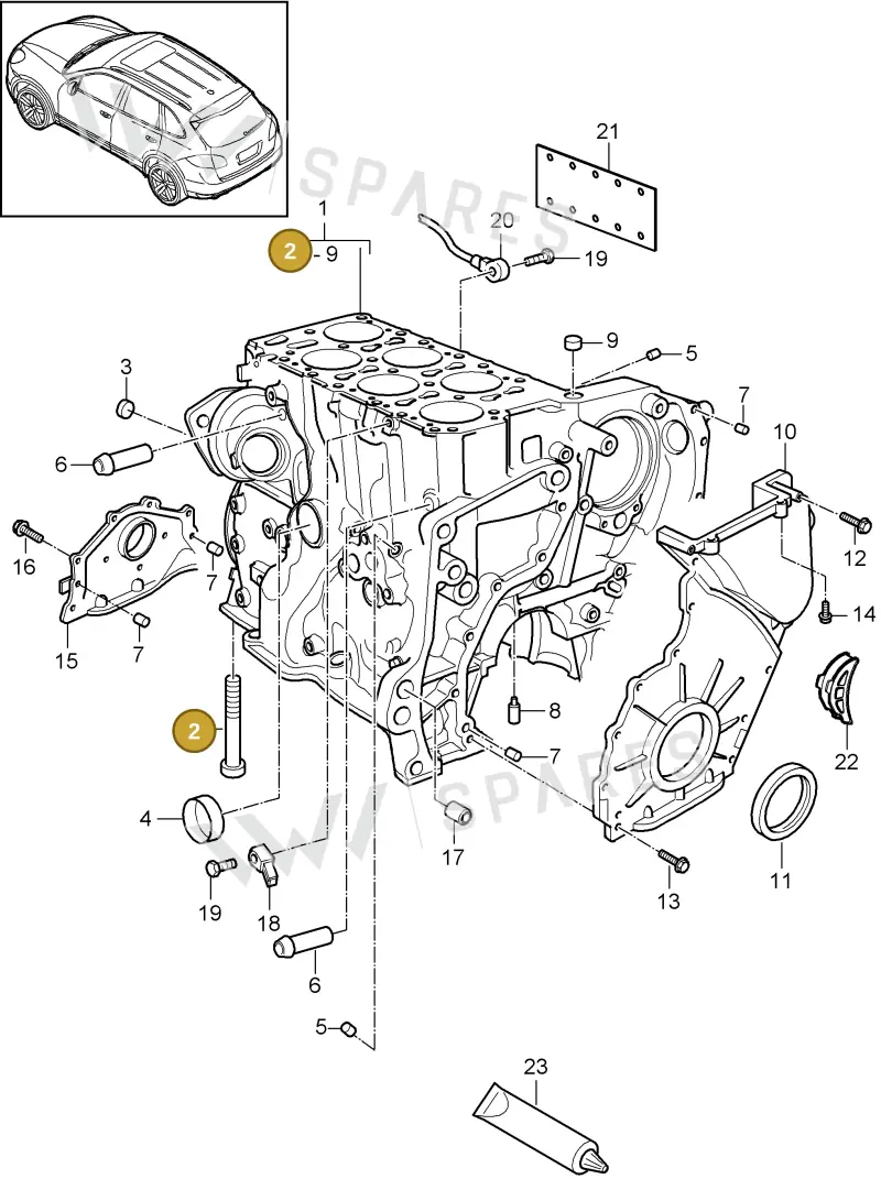 N90365801 — Porsche Cayenne (2010-2018) diagram p37101050, position 2