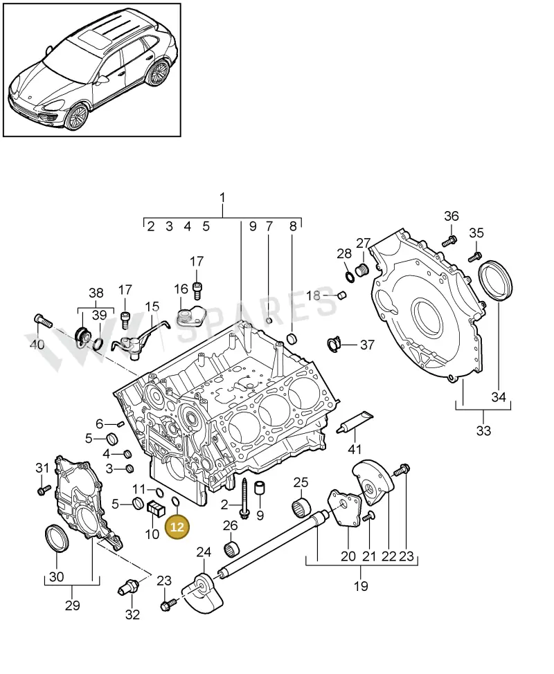 N90405402 — Porsche Cayenne (2010-2018) diagram p37101060, position 12