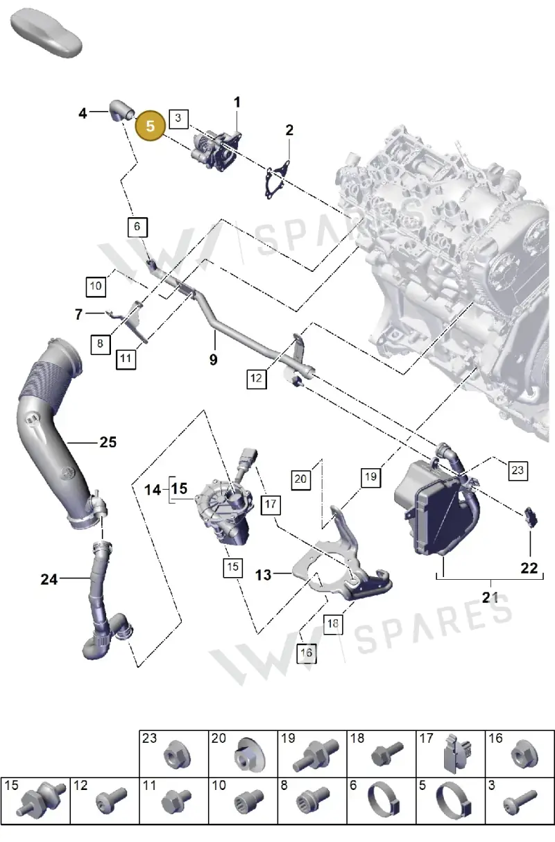 N90409501 — Porsche Cayenne Hybrid Coupe (2023-) diagram p60108000, position 5