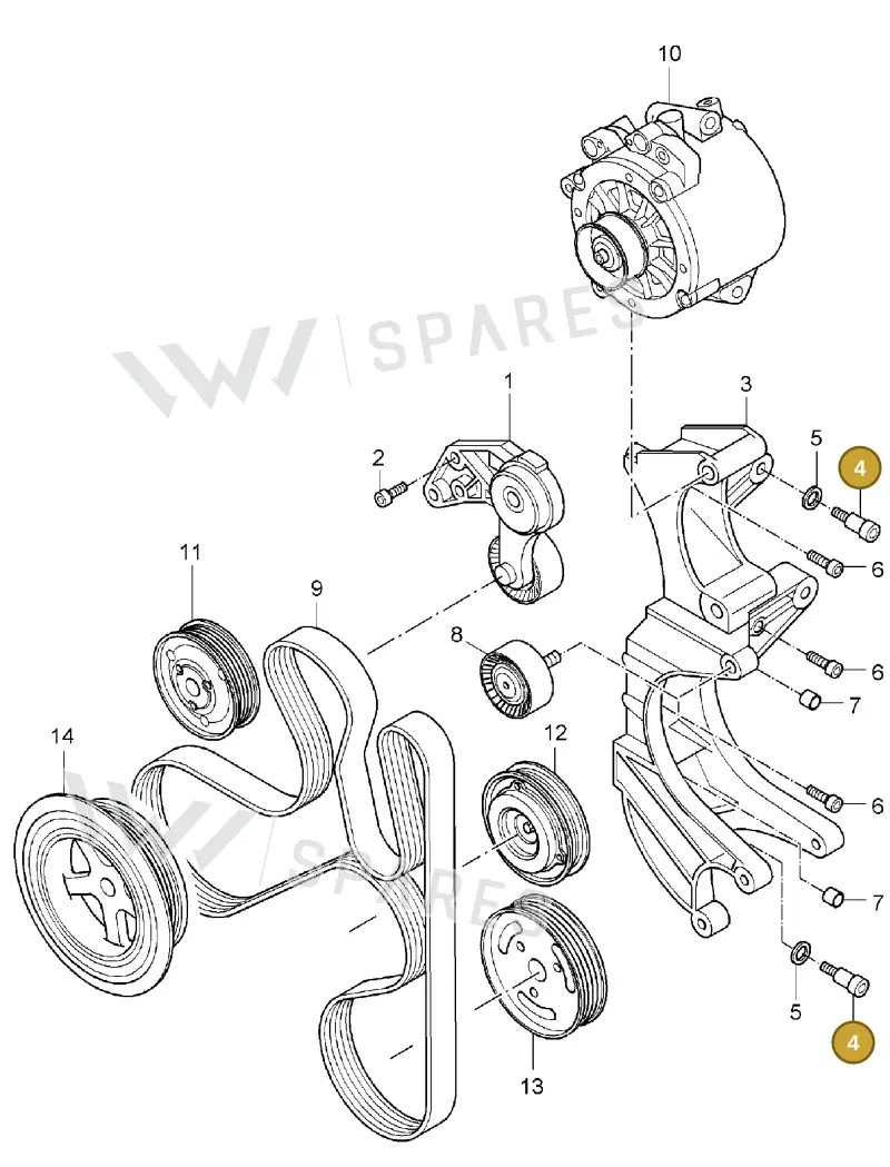 N90426302 — Porsche Cayenne (2002-2006) diagram p24101015, position 4