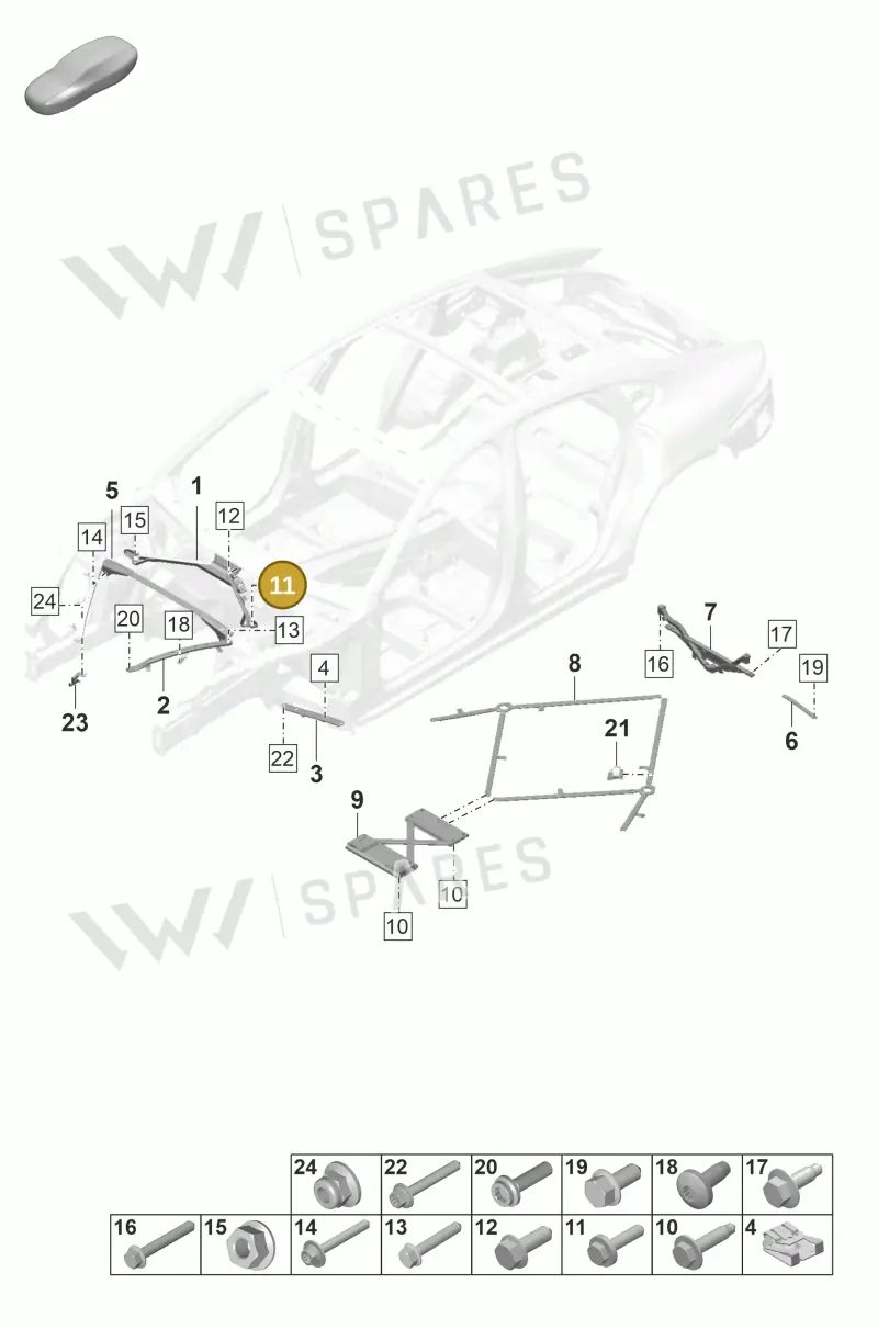 N90440003 — Porsche Panamera 4 Hybrid (2020-2023) diagram p58801150, position 11