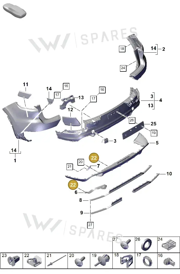 N90455902 — Porsche Cayenne Hybrid Coupe (2023-) diagram p60802500, position 22