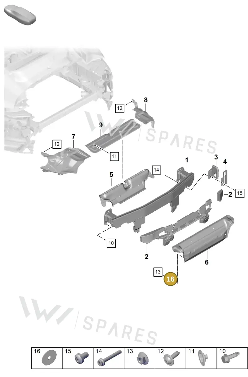 N90483502 — Porsche 992 Carrera 4 GTS (2018-2024) diagram p53802830, position 16