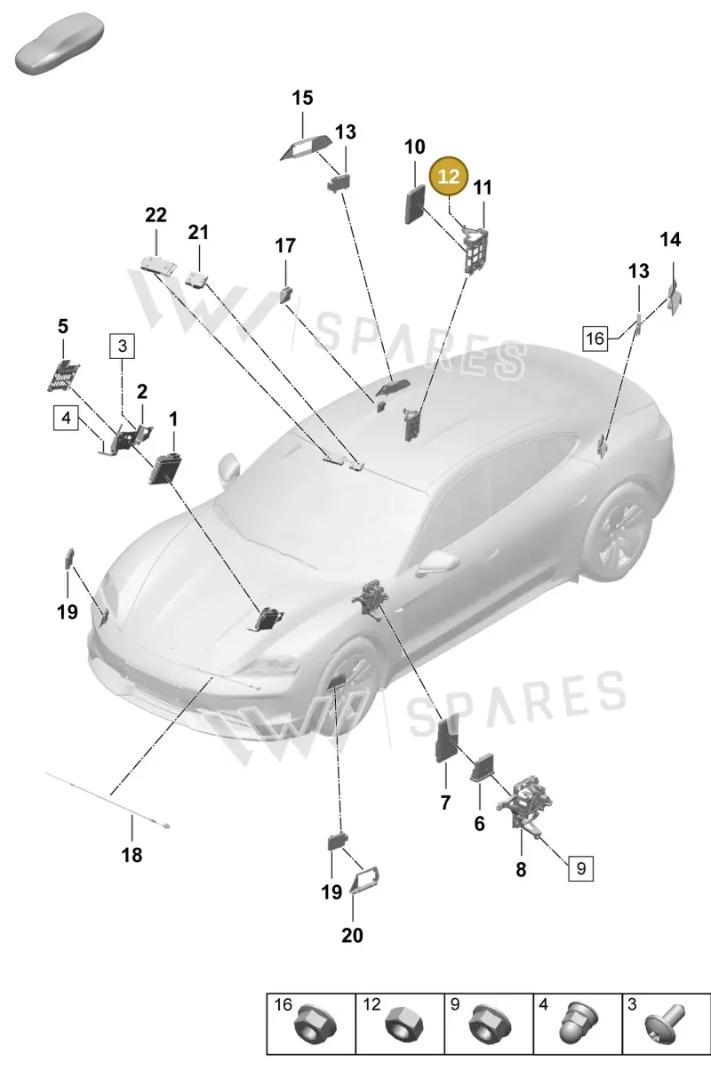 N90495301 — Porsche Taycan Sport Turismo (2023-) diagram p64901300, position 12