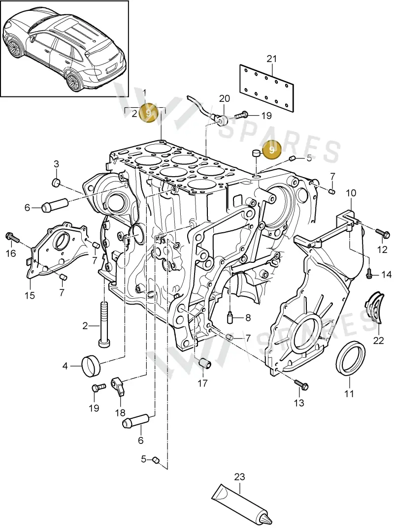 N90502601 — Porsche Cayenne (2010-2018) diagram p37101050, position 9